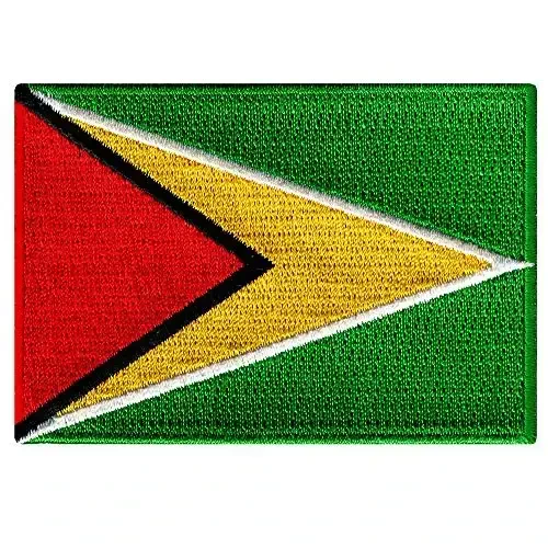 Cypress Collectibles - Guyana Flag Patch - Premium Embroidered Appliqué - South American Country Iron On Patches - Dimensions: 3.5