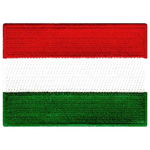 Cypress Collectibles - Hungary Flag Patch - Embroidered Appliqué - European Country Iron On Patches - Dimensions: 3.5