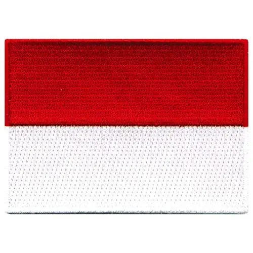 Cypress Collectibles - Indoneziya Bayrog'i Patch - Premium Kashta Applikatsiyasi - Osiyo Mamlakati Dazmollanadigan Yamoqlar - O'lchamlari: 3,5