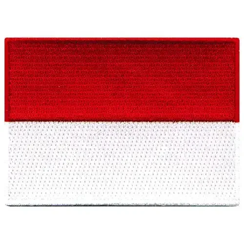 Cypress Collectibles - Indoneziya Bayrog'i Patch - Premium Kashta Applikatsiyasi - Osiyo Mamlakati Dazmollanadigan Yamoqlar - O'lchamlari: 3,5