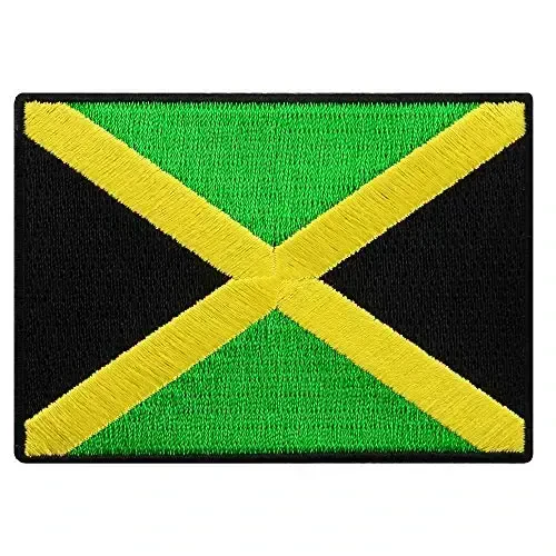 Cypress Collectibles - Jamaica Flag Patch - Premium Embroidered Appliqué - Carribean Country Iron On Patches - Dimensions: 3.5