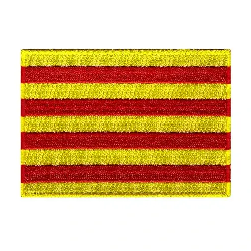 Cypress Collectibles - Kataloniya bayrog'i yamog'i - Premium kashta tikilgan applikatsiya - Yevropa davlati dazmollanadigan yamog'lar - Olchamlari: 3,5