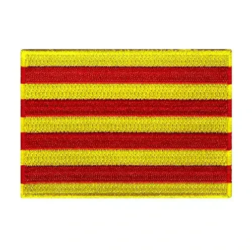 Cypress Collectibles - Kataloniya bayrog'i yamog'i - Premium kashta tikilgan applikatsiya - Yevropa davlati dazmollanadigan yamog'lar - Olchamlari: 3,5