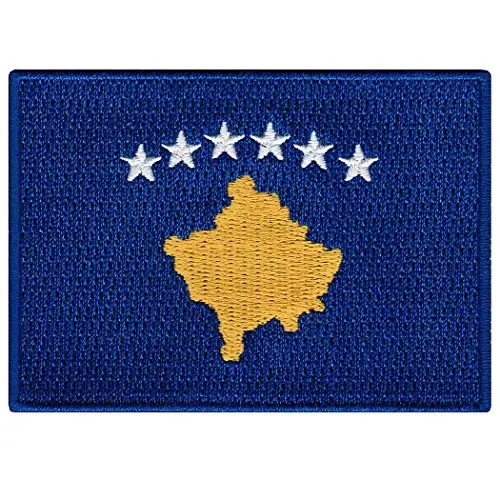 Cypress Collectibles - Kosovo bayrog'i yamog'i - Kashta tikilgan applikatsiya - Yevropa davlati dazmollanadigan yamog'lar - O'lchamlari: 3,5