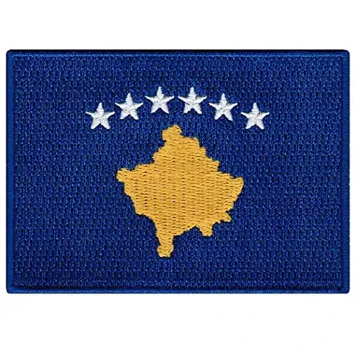 Cypress Collectibles - Kosovo Flag Patch - Embroidered Appliqué - European Country Iron On Patches - Dimensions: 3.5