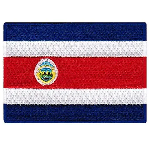 Cypress Collectibles - Kosta Rika bayrog'i yamog'i - Premium kashta tikilgan applikatsiya - Markaziy Amerika mamlakati dazmollanadigan yamog'lar - Olchamlari: 3,5