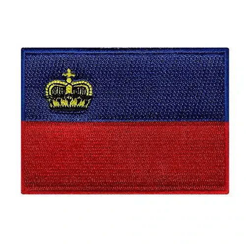 Cypress Collectibles - Liechtenstein Flag Patch - Embroidered Appliqué - European Country Iron On Patches - Dimensions: 3.5