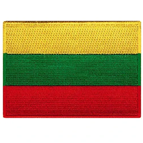 Cypress Collectibles - Lithuania Flag Patch - Embroidered Appliqué - European Country Iron On Patches - Dimensions: 3.5