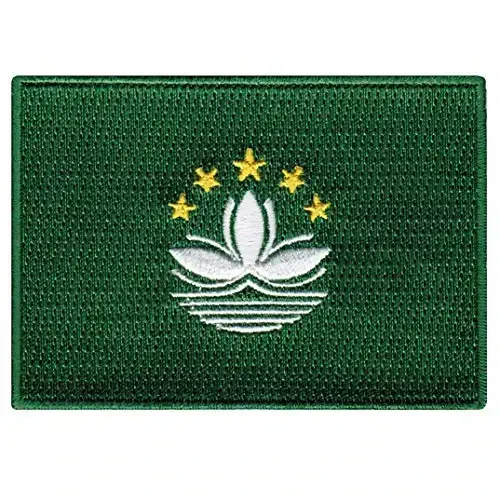 Cypress Collectibles - Macau Flag Patch - Premium kashtado'zlik Appliqué - Osiyo davlati dazmollanadigan yamalar - Olchamlari: 3,5