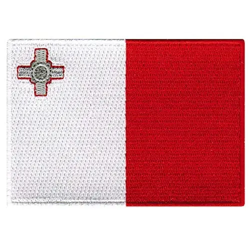 Cypress Collectibles - Malta Flag Patch - Embroidered Appliqué - European Country Iron On Patches - Dimensions: 3.5