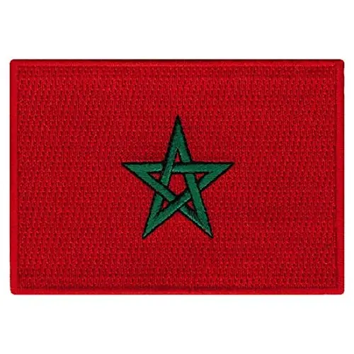 Cypress Collectibles - Marokash bayrog'i yamog'i - Premium kashta tikilgan applikatsiya - Afrika davlatining dazmollanadigan yamog'i - Olchamlari: 3,5