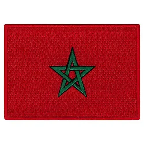 Cypress Collectibles - Marokash bayrog'i yamog'i - Premium kashta tikilgan applikatsiya - Afrika davlatining dazmollanadigan yamog'i - Olchamlari: 3,5