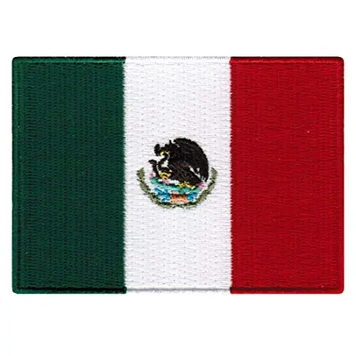 Cypress Collectibles - Mexico Flag Patch - Premium Embroidered Appliqué - North American Country Iron On Patches - Dimensions: 3.5