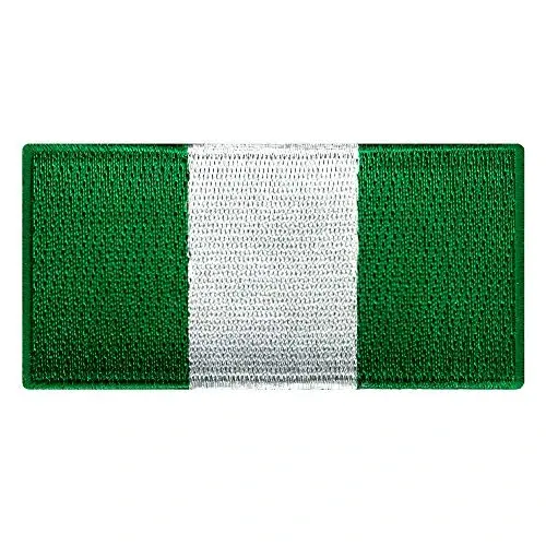 Cypress Collectibles - Nigeriya Bayrog'i Yamog'i - Premium Kashta Tikilgan Applikatsiya - Afrika Mamlakati Dazmollanadigan Yamog'lar - Olchamlari: 3,5