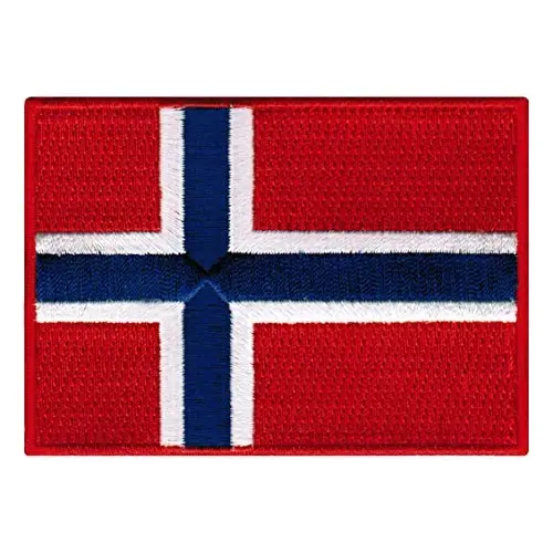 Cypress Collectibles - Norvegiya bayrog'i yamog'i - Premium kashta tikilgan applikatsiya - Yevropa mamlakati dazmollanadigan yamog'lar - Olchamlari: 3,5