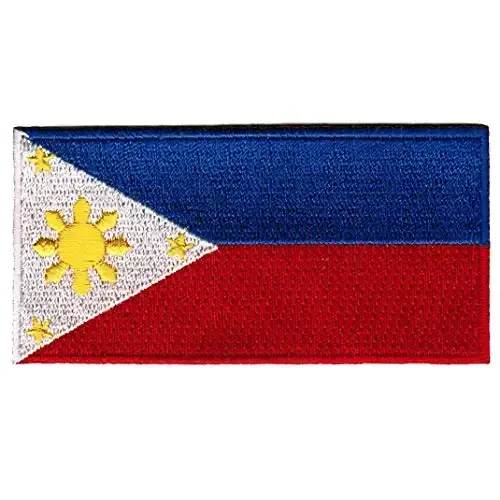 Cypress Collectibles - Philippines Flag Patch - Premium Embroidered Appliqué - Asian Country Iron On Patches - Dimensions: 3.5
