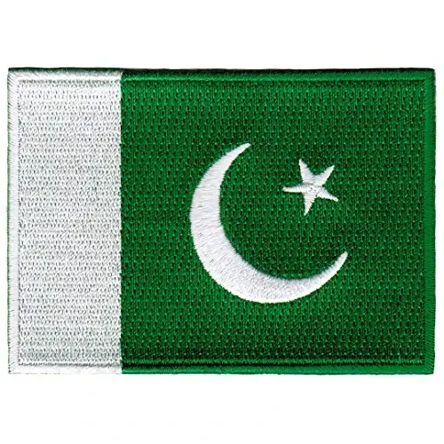 Cypress Collectibles - Pokiston bayrog'i yamog'i - Premium kashta tikilgan applikatsiya - Osiyo mamlakati dazmollanadigan yamalar - O'lchamlari: 3,5