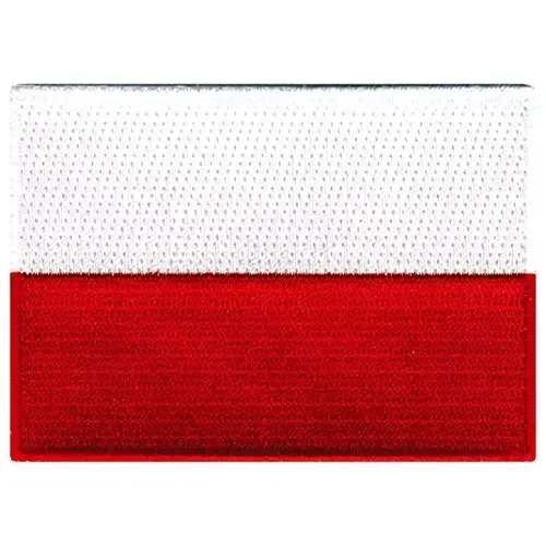Cypress Collectibles - Poland Flag Patch - Premium Embroidered Appliqué - European Country Iron On Patches - Dimensions: 3.5