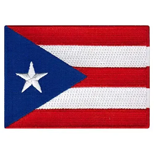 Cypress Collectibles - Puerto Riko bayrog'i yamog'i - Premium kashta tikilgan applikatsiya - Karib dengizi mamlakati dazmollanadigan yamalar - Olchamlari: 3,5