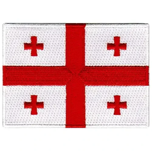 Cypress Collectibles - Republic of Georgia Flag Patch - Embroidered Appliqué - European Country Iron On Patches - Dimensions: 3.5