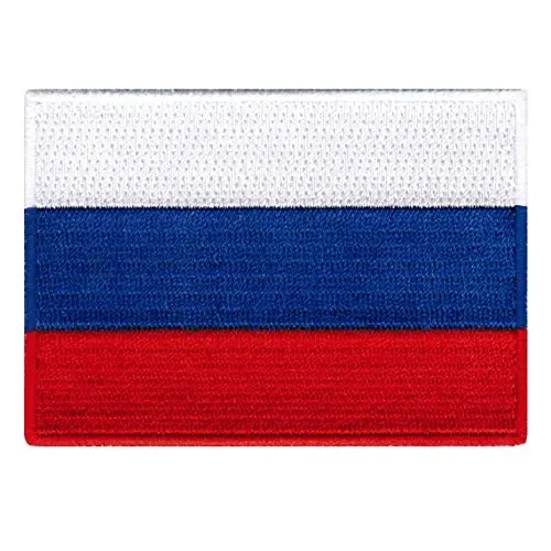Cypress Collectibles - Rossiya bayrog'i yamog'i - Premium kashta tikilgan applikatsiya - Yevropa mamlakatlari dazmollanadigan yamalar - Olchamlari: 3,5