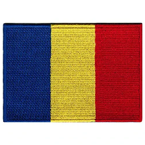 Cypress Collectibles - Ruminiya Bayrog'i Yamog'i - Premium Kashtado'zlik Applikatsiyasi - Yevropa Mamlakati Dazmollanadigan Yamalar - Olchamlari: 3,5