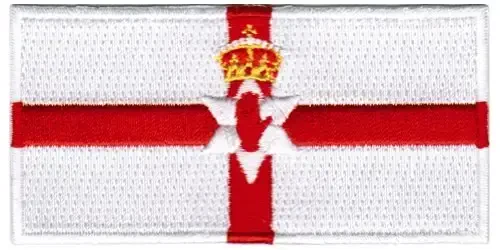 Cypress Collectibles - Shimoliy Irlandiya bayrog'i yamog'i - Premium kashta tikilgan applikatsiya - Buyuk Britaniya dazmol yamog'i - Olchamlari: 3,5