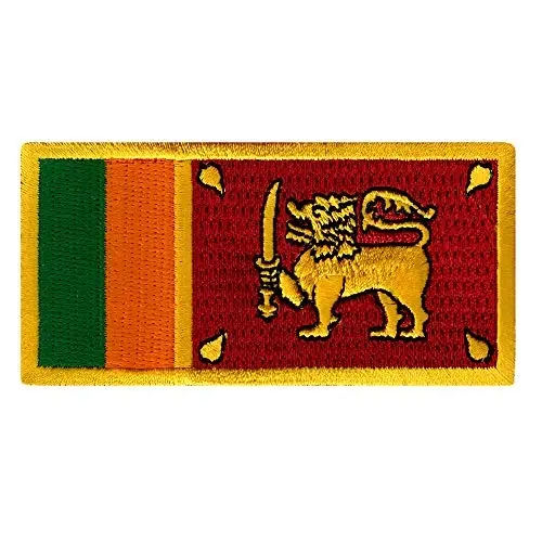 Cypress Collectibles - Shri-Lanka Bayrog'i Yamog'i - Premium Kashtado'zlik Applikatsiyasi - Osiyo Mamlakati Dazmollanadigan Yamog'lar - Olchamlari: 3,5