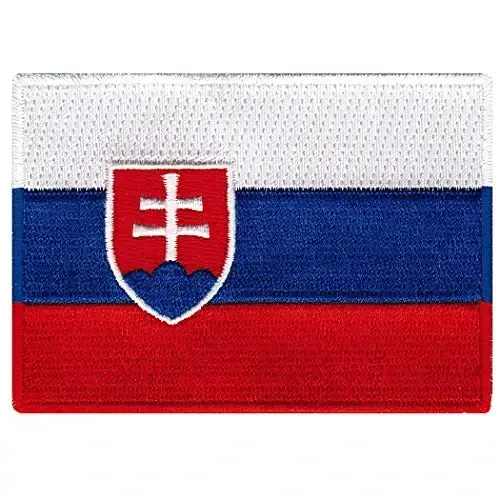 Cypress Collectibles - Slovakiya Bayrog'i Yamog'i - Premium Kashta Applikatsiya - Yevropa Mamlakati Dazmollanadigan Yamaklar - Olchamlari: 3.5