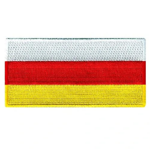 Cypress Collectibles - South Ossetia Flag Patch - Premium Embroidered Appliqué - European Country Iron On Patches - Dimensions: 3.5