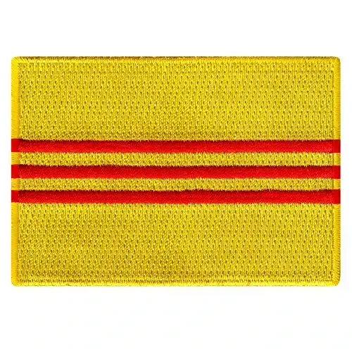 Cypress Collectibles - South Vietnam Flag Patch - Premium Embroidered Appliqué - Asian Country Iron On Patches - Dimensions: 3.5