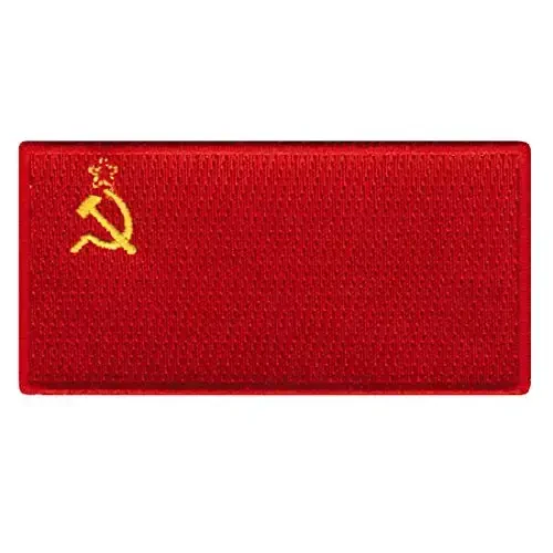 Cypress Collectibles - Sovet Ittifoqi bayrog'i yamoq - Premium kashta tikilgan applikatsiya - Yevropa davlati dazmollanadigan yamalar - Olchamlari: 3,5