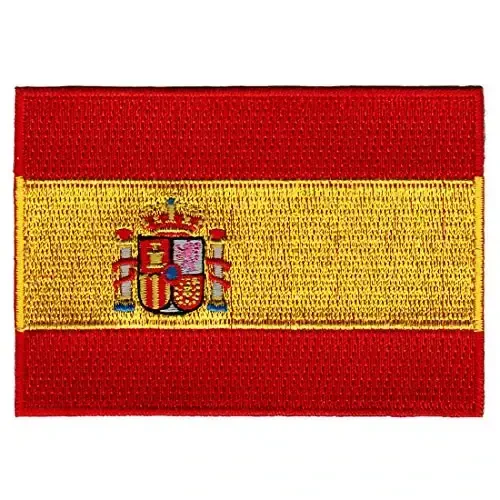 Cypress Collectibles - Spain Flag Patch - Premium kashtado'z Appliqué - Evropa mamlakati dazmollanadigan yamoqlar - Olchamlari: 3,5
