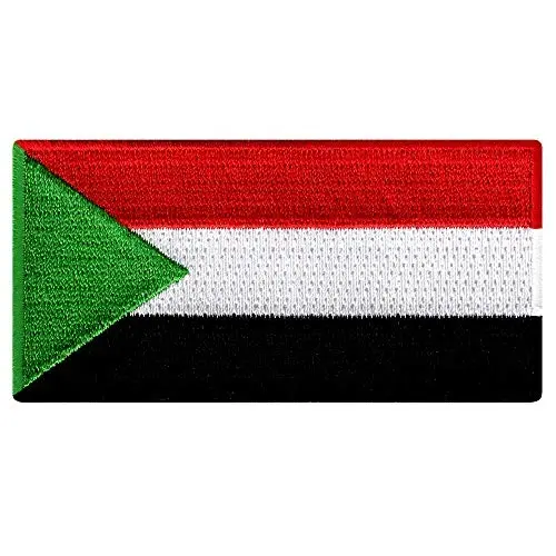 Cypress Collectibles - Sudan Flag Patch - Premium Embroidered Appliqué - African Country Iron On Patches - Dimensions: 3.5