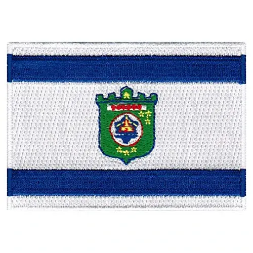 Cypress Collectibles - Tel Aviv bayrog'i yamog'i - Premium kashta tikilgan applikatsiya - Yaqin Sharq mamlakati dazmollanadigan yamog'lar - Olchamlari: 3,5