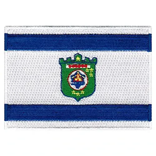 Cypress Collectibles - Tel Aviv Flag Patch - Premium Embroidered Appliqué - Middle Eastern Country Iron On Patches - Dimensions: 3.5