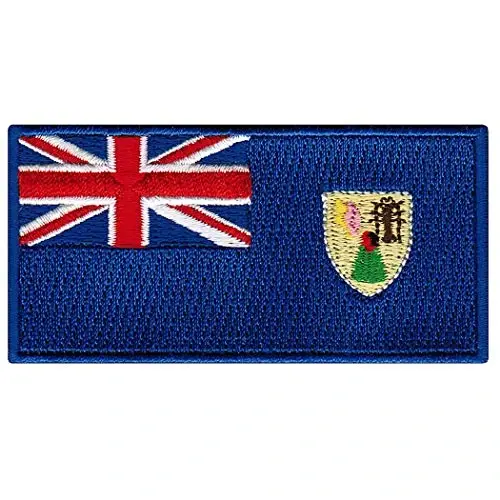 Cypress Collectibles - Turks and Caicos Flag Patch - Premium Embroidered Appliqué - Carribean Country Iron On Patches - Dimensions: 3.5