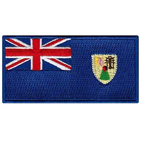 Cypress Collectibles - Turks and Caicos Flag Patch - Premium Embroidered Appliqué - Carribean Country Iron On Patches - Dimensions: 3.5