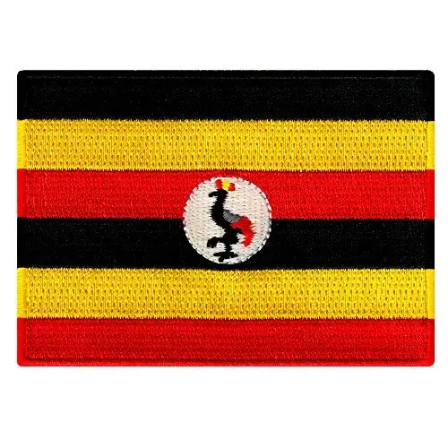 Cypress Collectibles - Uganda Bayrog'i Yamog'i - Premium Kashta Tikilgan Applikatsiya - Afrika Mamlakati Dazmollanadigan Yamog'lar - Olchamlari: 3.5