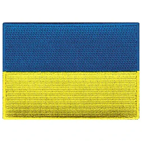 Cypress Collectibles - Ukraina bayrog'i yamog'i - Premium kashta tikilgan applikatsiya - Evropa mamlakatlari dazmollanadigan yamog'lar - Olchamlari: 3,5