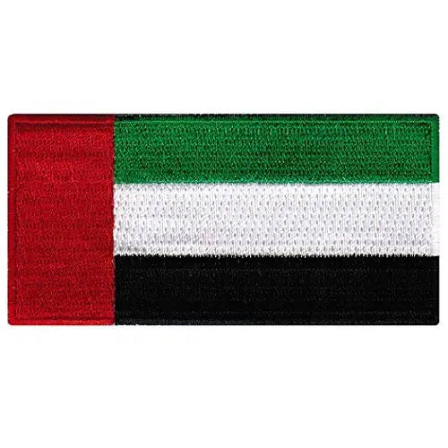 Cypress Collectibles - United Arab Emirates Flag Patch - Premium Embroidered Appliqué - Middle Eastern Country Iron On Patches - Dimensions: 3.5
