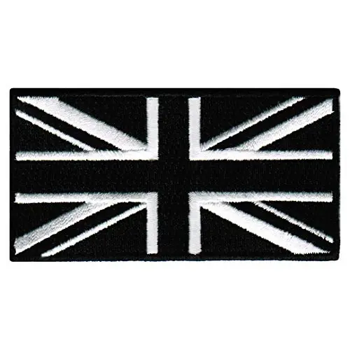 Cypress Collectibles - United Kingdom Black Flag Patch - Premium Embroidered Appliqué - UK Iron On Patches - Dimensions: 3.5