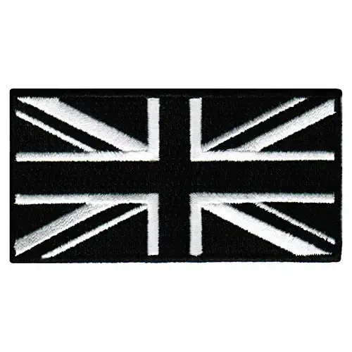 Cypress Collectibles - United Kingdom Black Flag Patch - Premium kashtado'z Appliqué - UK Dazmollanadigan Yamalar - Olchamlari: 3.5