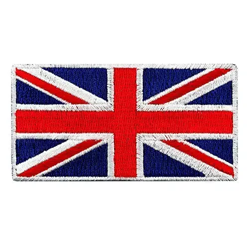 Cypress Collectibles - United Kingdom Blue Flag Patch - Premium Embroidered Appliqué - UK Iron On Patches - Dimensions: 3.5