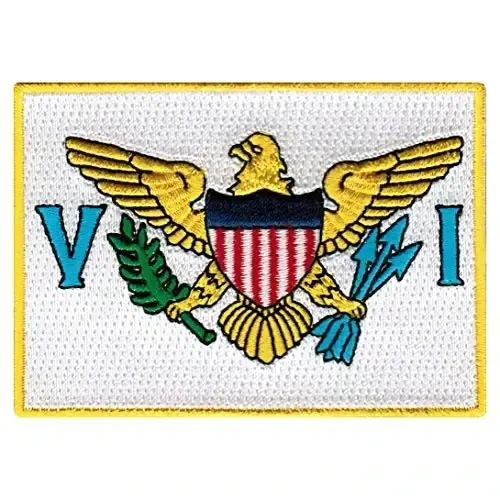 Cypress Collectibles - US Virgin Islands Flag Patch - Premium Embroidered Appliqué - Carribean Country Iron On Patches - Dimensions: 3.5