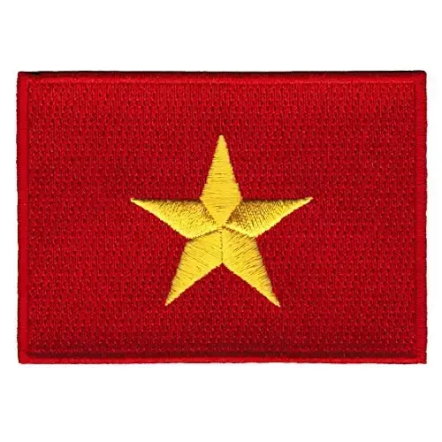 Cypress Collectibles - Vetnam bayrog'i yamog'i - Premium kashtado'zlik ilovasi - Osiyo mamlakati dazmollanadigan yamalar - Olchamlari: 3,5