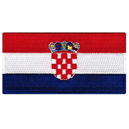 Cypress Collectibles - Xorvatiya bayrog'i yamog'i - Premium kashta tikilgan applikatsiya - Yevropa mamlakati dazmollanadigan yamalar - O'lchamlari: 3,5