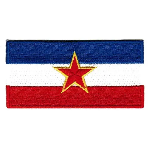 Cypress Collectibles - Yugoslaviya Bayrog'i Yamog'i - Premium Kashtado'zlik Applikatsiyasi - Yevropa Mamlakati Dazmollanadigan Yamog'lar - Olchamlari: 3.5