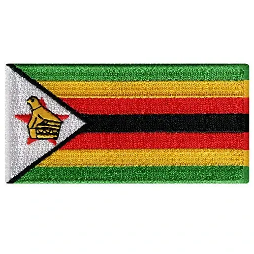 Cypress Collectibles - Zimbabve Bayrog'i Yamog'i - Premium Kashta Tikilgan Applikatsiya - Afrika Mamlakati Dazmol Yamog'lari - Olchamlari: 3.5