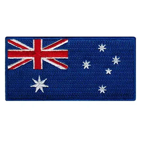 Cypress Collectibles - Australia Blue Flag Patch - Premium Embroidered Appliqué - Oceania Country Iron On Patches - Dimensions: 3.5
